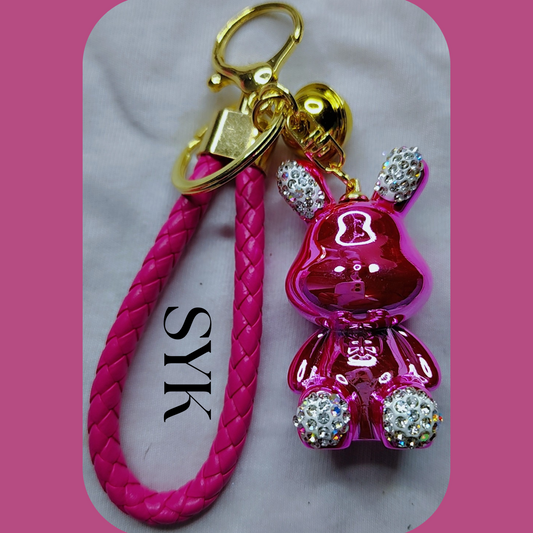 Pink Bunny Phone Keychain