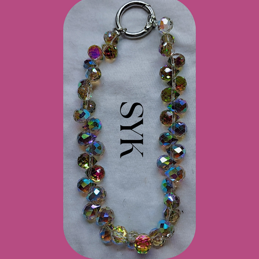 Crystal Beaded Phone Keychain