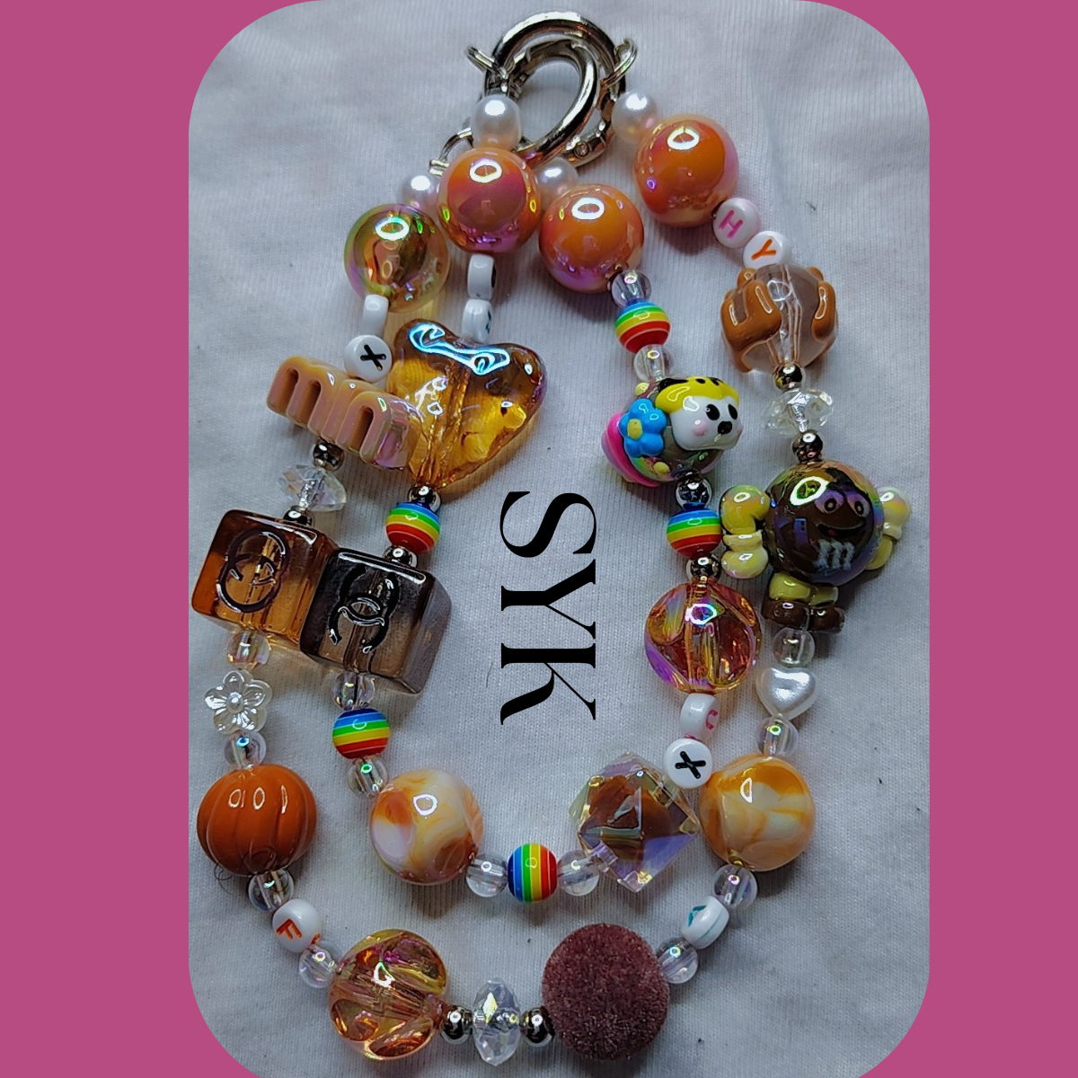 Brown & Colorful Phone Keychain