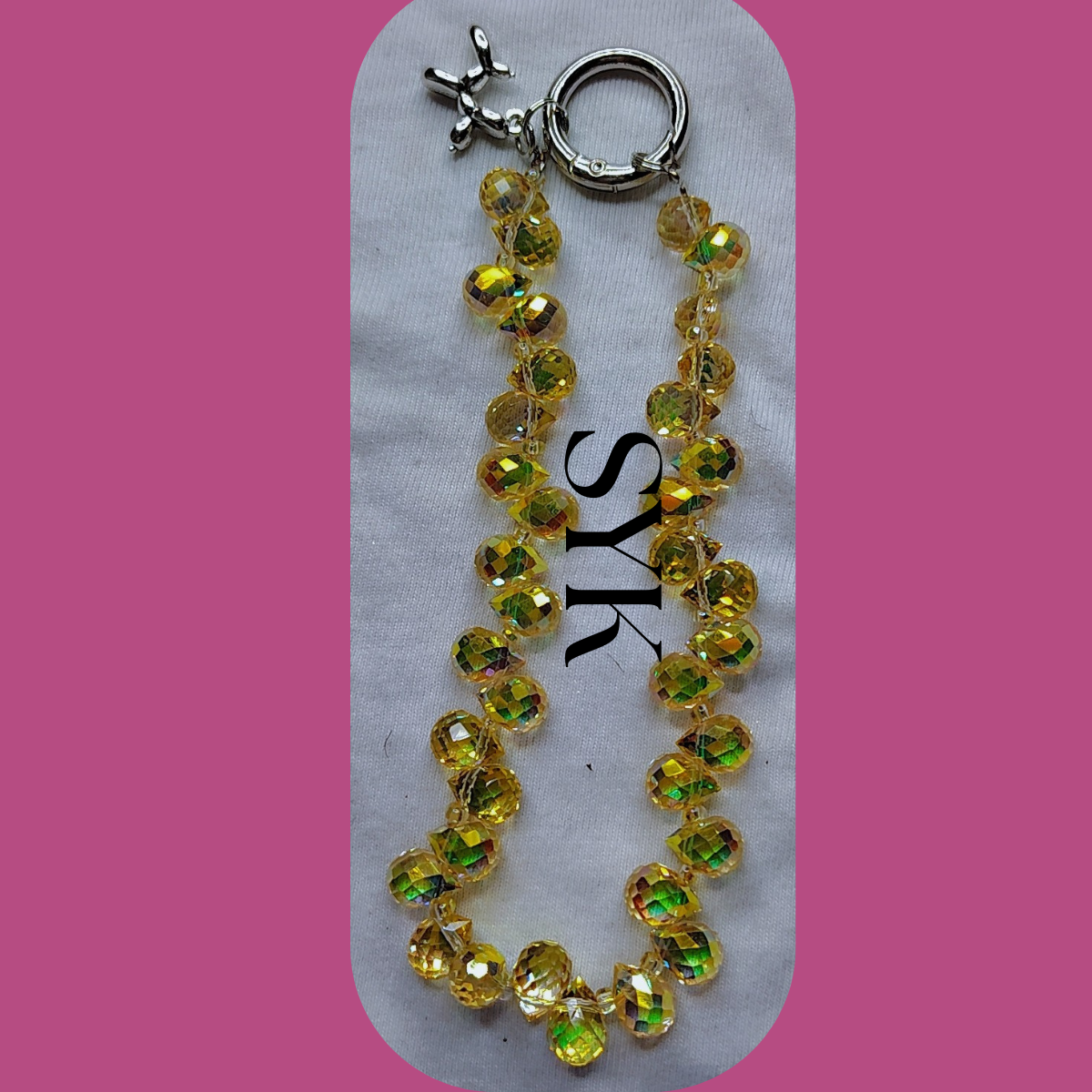 Crystal Beaded Phone Keychain