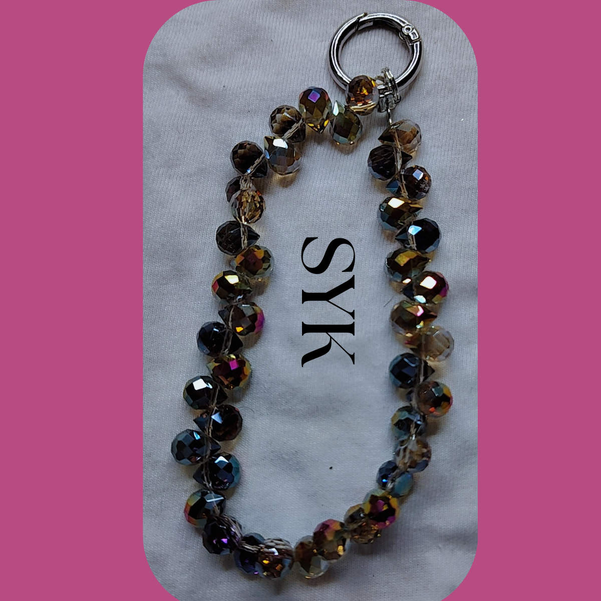 Crystal Beaded Phone Keychain