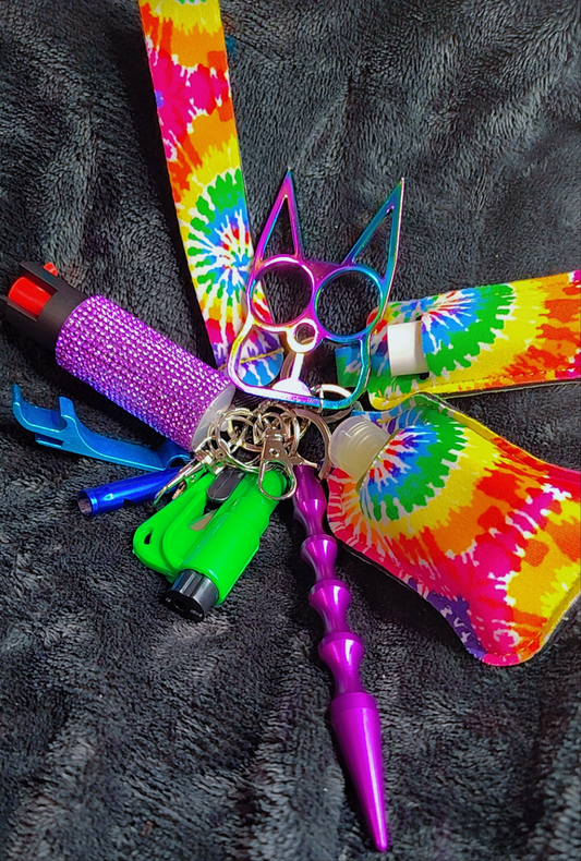 Tye Dye Defense Keychain Set